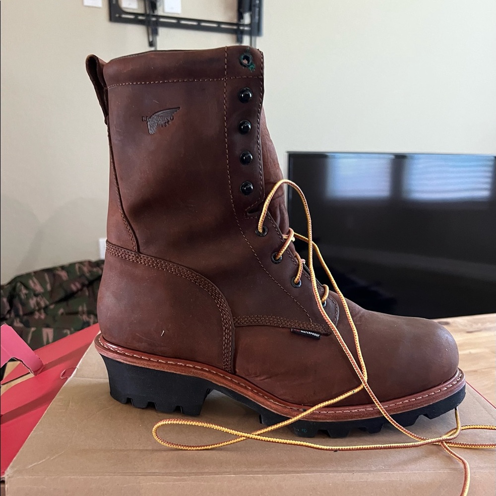 Red Wing Steel Toed logger boots